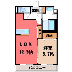 西川田駅 徒歩8分 1階の物件間取画像